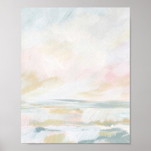 Poster Plage rose vif Plage Beaux-Arts Imprimer