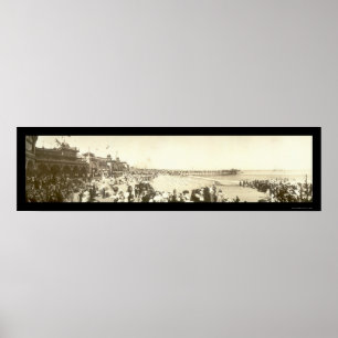 Poster Plage Santa Cruz, photo 1908 de CA