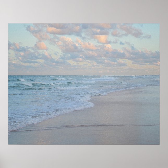 Poster Plage Sunrise Sur Eau Calme Art Artistique (Devant)