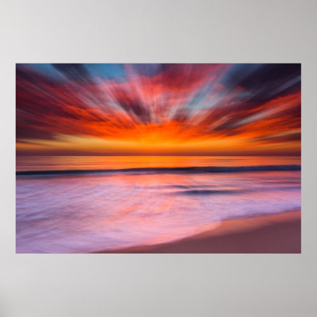 Poster Plage Sunset Tamarack | Carlsbad, CA (Devant)
