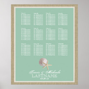 Poster Plage Thème Plage Carte Siège Mousse Vert