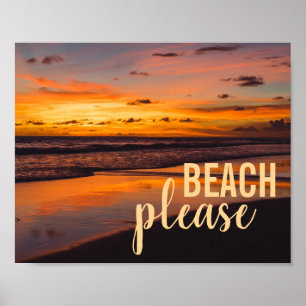 Poster Plage Tropical Caribbean Sunset S'il vous plaît