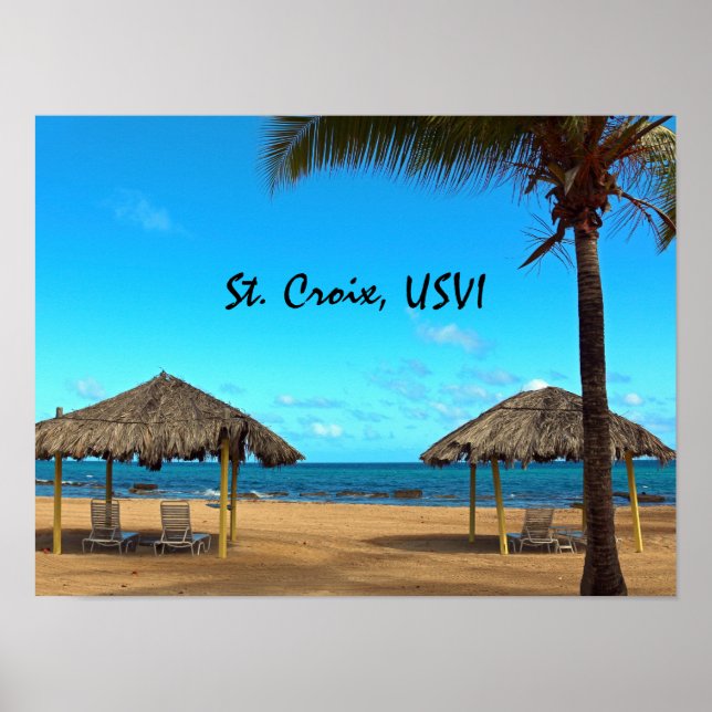 Poster Plage tropicale (Devant)