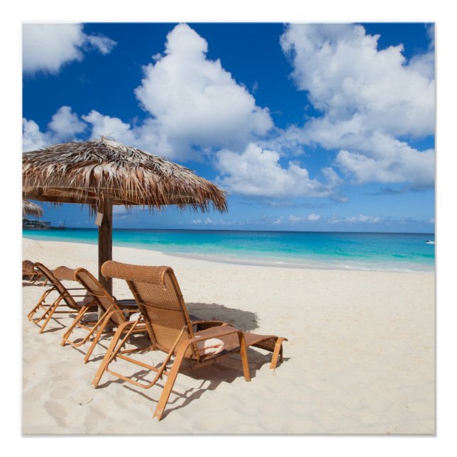 Poster Plage tropicale (Devant)