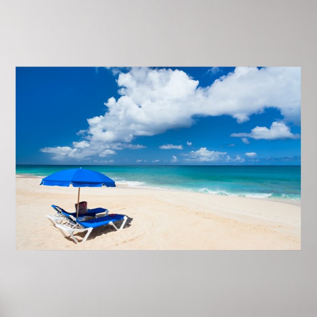 Poster Plage tropicale (Devant)