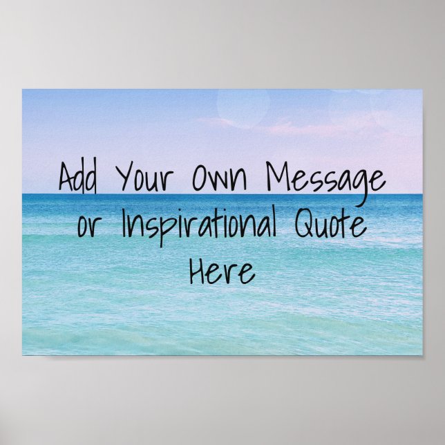 Poster Plage tropicale rétro des vagues océaniques (Devant)