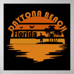 Poster plage vintage de daytona