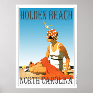 Poster Plage vintage de Holden