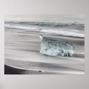 Poster Plage volcanique noire   Parc national de Vatnajok