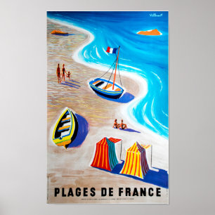 Poster Plages de France par Bernard Vil