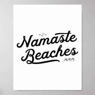 Poster Plages De Namaste Mignonne Drôle Yoga Summer Plage