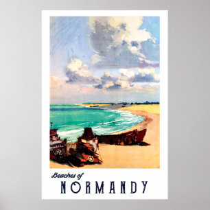 Poster Plages de Normandie, France