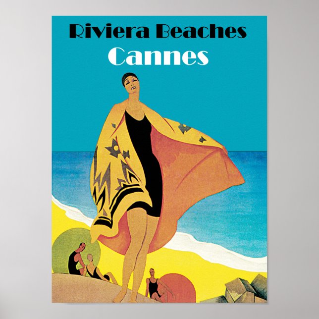 Poster Plages de Riviera ~ Cannes (Devant)