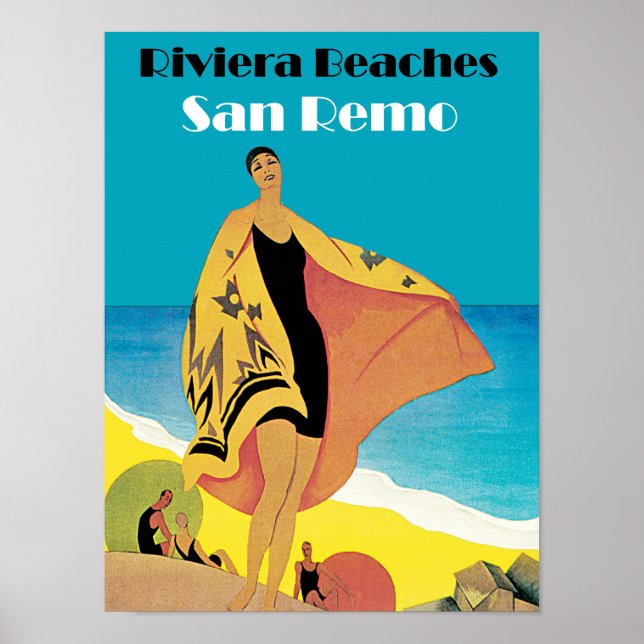 Poster Plages de Riviera ~ San Remo (Devant)