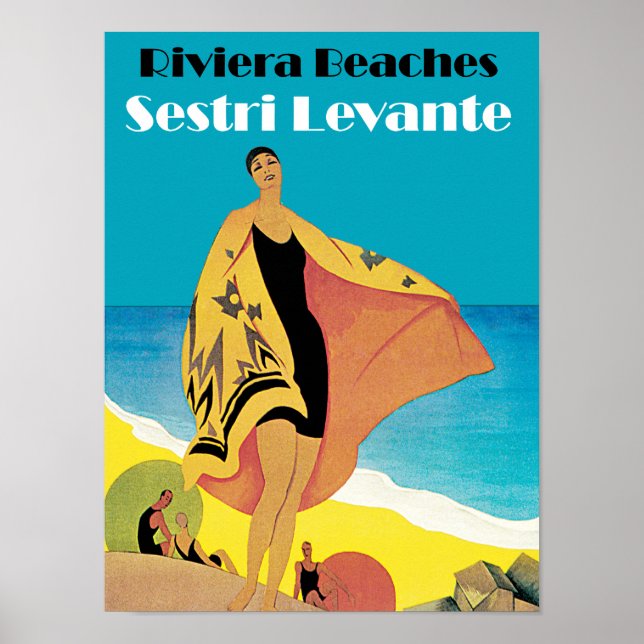 Poster Plages de Riviera ~ Sestri Levante (Devant)