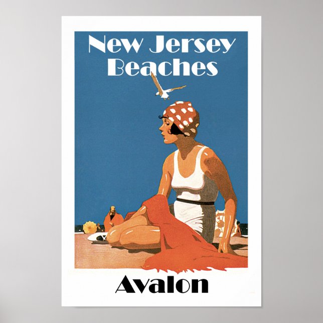 Poster Plages du New Jersey ~ Avalon (Devant)