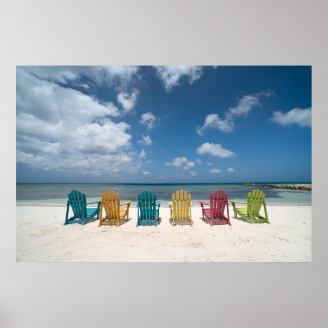Poster Plages tropicales | Palm Beach, Aruba (Devant)