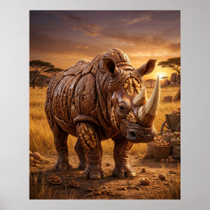 Poster Plaines du Rhinocéros de Noyer