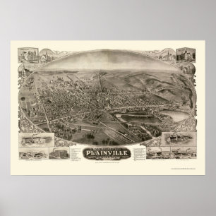 Poster Plainville, CT Carte panoramique - 1907