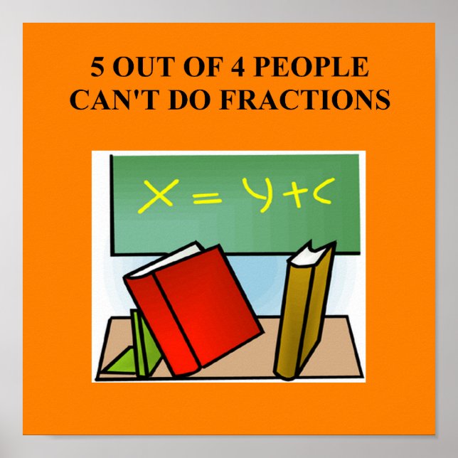 Poster plaisanterie mathématique de fraction (Devant)