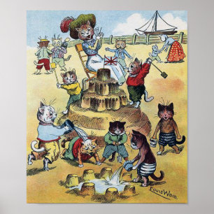 Poster Plaisir au bord de la mer, Louis Wain