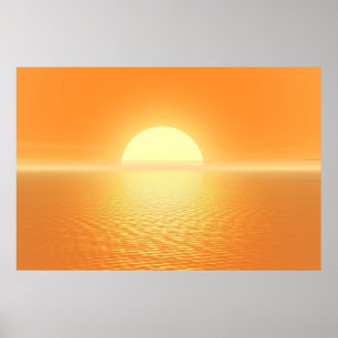 Poster Plaisir au coucher du soleil