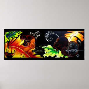 Poster Plaisirs d'Éden : Le feu et bonheur - pastel de