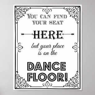 Poster plan d'assise de la piste de danse mariage ou sign