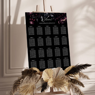 Poster Plan d'assise pour fleurs bordeaux foncé moody