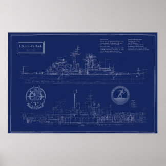 Poster Plan de croiseur CLG-4 USS Little Rock