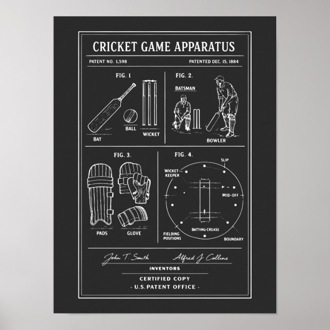 Poster plan de jeu de cricket (Devant)