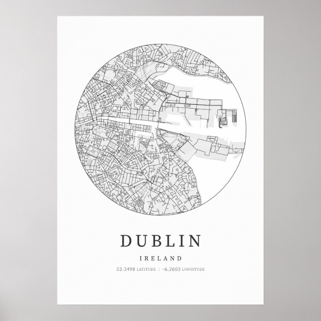 Poster Plan de la rue Dublin Ireland (Devant)