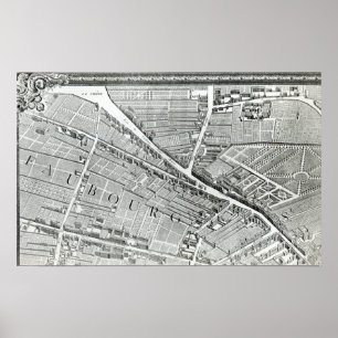 Poster Plan de Paris, connu sous le nom de Plan de Turgot