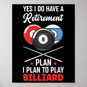 Poster Plan de retraite Billiards Billiard Snooker Ball