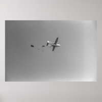 Plan de saut de parachutistes noir et blanc 1968
