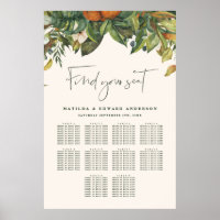 Plan de sièges à fleurs pour mariage à agrumes ora