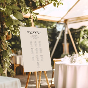 Poster Plan de Sièges de Mariage Minimaliste (10) Latte D