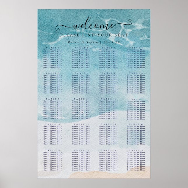 Poster Plan de sièges de Summer Blue Beach (Devant)