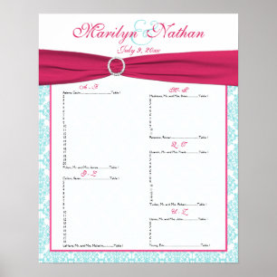 Poster Plan de sièges rose et bleu de pastèque