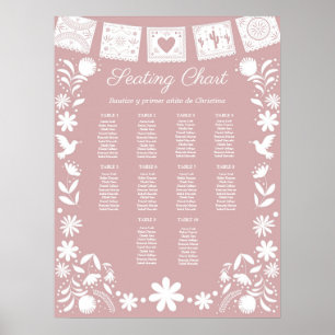 Poster Plan de table BAUTIZO Rose Cielito Lindo