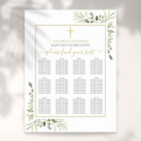 Plan de table de baptême ou de christening avec fe