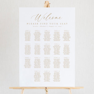 Poster Plan de table de bienvenue pour 18 tables