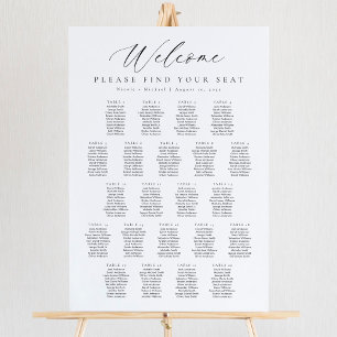 Poster Plan de table de bienvenue pour 22 tables
