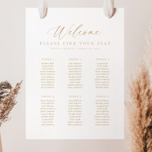Plan de table de bienvenue pour 6 tables