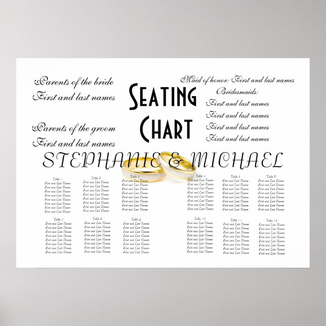Poster Plan de table de mariage (Devant)