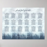 Plan de table de mariage 18 tables bleu brumeux Pi
