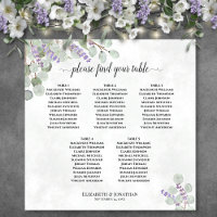 Plan de table de mariage à 5 tables Eucalyptus Lav