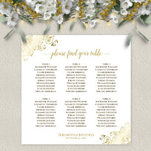 Poster Plan de table de mariage à 6 tables avec frisottis