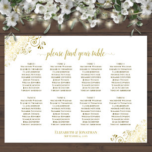 Poster Plan de table de mariage à 8 tables avec fronces d