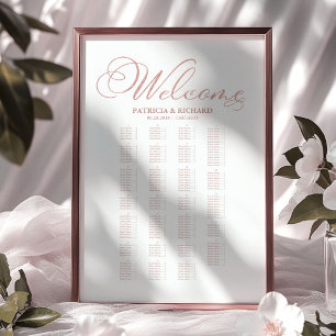 Poster Plan de table de mariage alphabétique Élégant scri